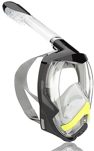 Tauchmaske Schnorchelmaske Vollmaske,180-Grad-Sicht Tauchmasken mit Panorama-Vollgesichtsdesign,Sportkameras Kompatible Taucherbrille für Erwachsene Jugendliche