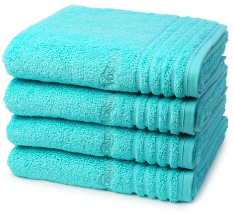 Vossen - 4 teiliges Frottier-Set - Vienna Style Supersoft (4 X Handtuch im Set) - 620 g/m2 - Baumwolle - Frottee - saugstark - weich und flauschig - Light Azure