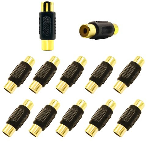 BRIEFCEC Cinch Buchse Koppler, RCA Buchse auf Buchse Adapter für Lautsprecher, Cinch Kabel, Phono, Verstärker (12 Stück)