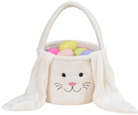 Aurasky Cestino Pasquale, Cestino di Pasqua con Orecchie da Coniglio, Cestino Pasquale per Bambini, Cesto Pasquale da Riempire, Cestini Pasquale con Manico, Regalo per Bambini Caccia Uova