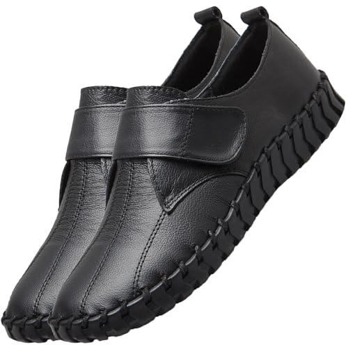 Aocase Scarpe Ginnastica a Strappo Scarpe Ginnastica Ortopediche Sandali Ortopedici Slip-on da Donna Scarpe Comode per Camminare Scarpe per Anziani Donna,Nero,42/260mm