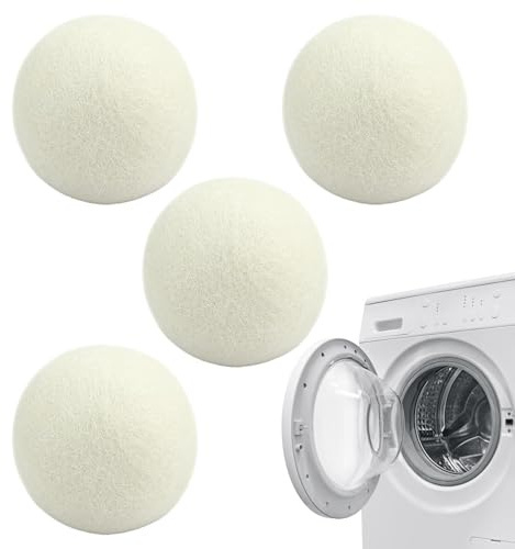 palla addolcitore per tessuti, palle di lana per lavanderia,Sfere ammorbidenti per tessuti riutilizzabili - 4 pezzi di palla ammorbidente in tessuto naturale riutilizzabile, kit di lavaggio a secco