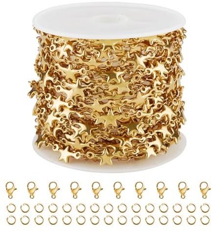 Kyutong 5M Gold Plated Chains for Jewelry Making with Jewelry Connectors