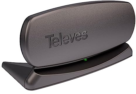 Antena Interior con diseño Compacto, Amplia recepción de señales y fácil instalación; Ideal para Mejorar la señal de TV en Espacios pequeños.