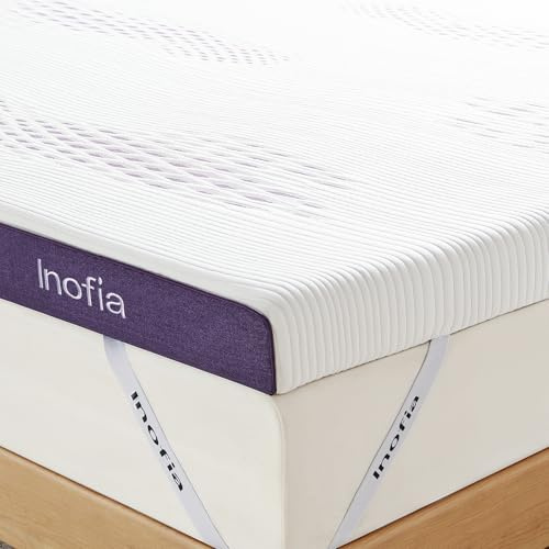 Inofia Gel Memory Foam Mattress Topper King, 10CM GELEX Bed Topper with Washable Cover, Pressure Relief | Sleep Cooler, 2 Layer Foam for Rest Easy, 100-Night Home Trail (150x200)