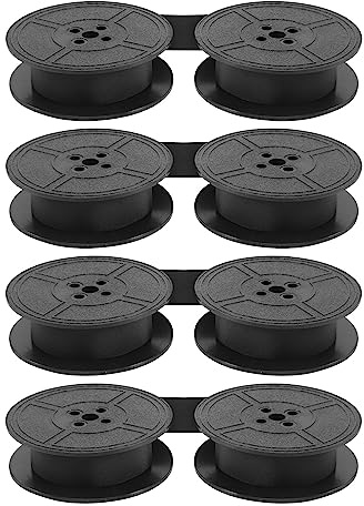 Remingtape 4-pack skrivmaskin, färgband, Twin spole, skrivmaskin, färgband, dubbel spole, färgförpackning, bläckdel för de flesta skrivmaskiner (svart)
