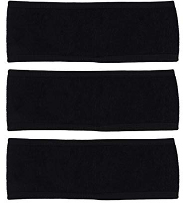 Veemoon 3 pièces Bandeau Ajustable Accessoires de Maquillage Soins Visage Bandeaux de Bain Noir pour Filles et Femmes