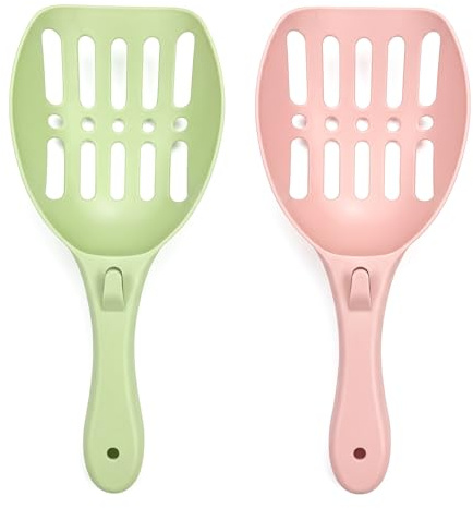 Haoyic 2 Pcs Cat Litter Scoop, Plastic Poop Sifter Scoop with Holder