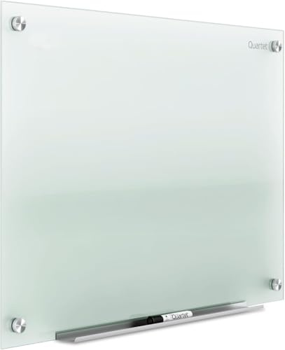Quartet Whiteboard, Glass Dry Erase Board, Non-Magnetic, 36W x 24H, Infinity Frameless Mounting, Frosted Surface, Accessory Tray, and 1 Dry Erase Marker (G3624F)