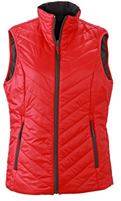 James & Nicholson Damen Lightweight Vest Outdoor Weste, Rot (Red/Carbon), 38 (Herstellergröße: L)