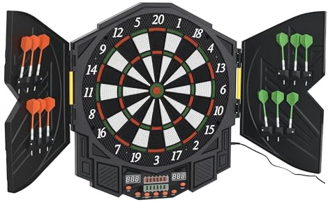 HOMCOM Elektroniskt dartspel mål 27 spel upp till 8 spelare svart