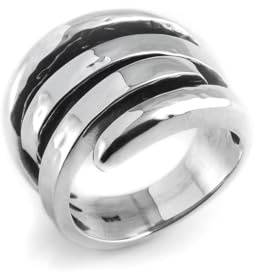 Silverly Bague Enveloppante en Argent Sterling | Bagues pour Femmes en Argent Massif 925 | Conception Multi-Bandes Larges et Épaisses Qui Se Chevauchent | Bague pour Homme Chunky Wrap