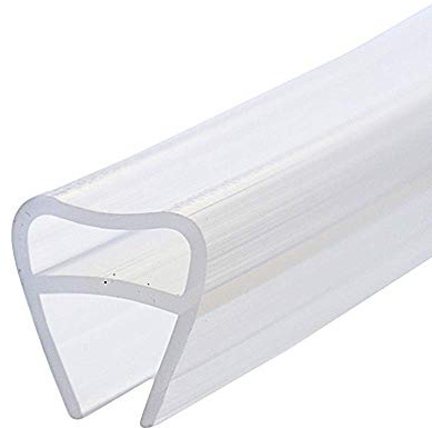 10 Ft Glass Door Seal Strip, Soft Shower Door Shower Silicone Seal Strip for 3/8 inch Glass(U)