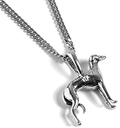 Stort silverhalsband med vinthund, halsband med piskar, silvervinthund, hundhalsband, hundälskargåva, gåva till hundmamma