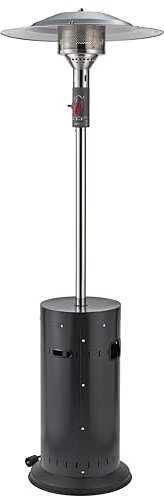 Tarrington House Fungo riscaldante per esterno, acciaio, bruciatore ecologico, da 19 a 50h di funzionamento, accensione piezoelettrica, con rotelle, regolatore e tubo flessibile inclusi, grigio