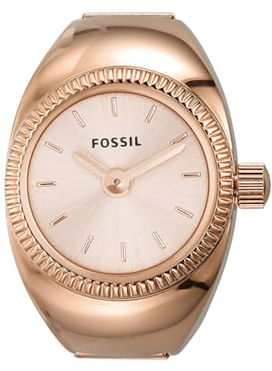 FOSSIL Ring Watch für Damen, Quarz-Zweizeigerwerk mit Edelstahlarmband