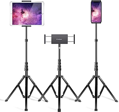 elitehood Integrated iPad Stand Floor, 360 Degree Rotating iPad Tripod Stand, Adjustable 65” Tablet Tripod Holder Mount for Stream/Watching, Compatible with 4.7-13” Tablet, iPhone and Cell Phone - FT3