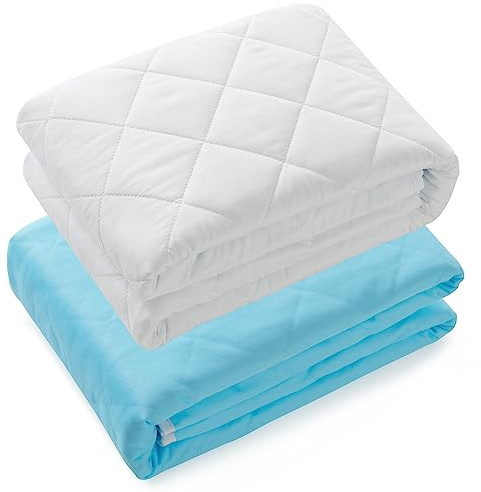 KANECH Bed Pads Washable Waterproof ,44x52 (2 Pack), Heavy Absorbency Reusable Incontinence Pads for Adults, Elderly, Kids & Pets - Bed Wetting Mattress Protector