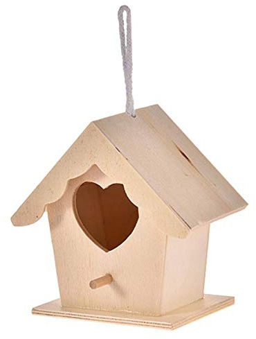TTTLLNN Nichoir à oiseaux en bois pour l'extérieur Petit nichoir à oiseaux fait à la main avec trou et perchoir pour merle bleu