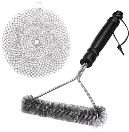 OUDQFCJ Lot de 2, Brosse pour Barbecue, Brosse De Nettoyage pour Barbecue, Brosse De Nettoyage pour Four, Brosse Métallique, Grille Barbecue, Nettoyage Efficace, Tous Les Types de grilles
