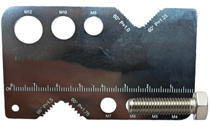 Calibro di dimensioni delle viti,Misuratore di precisione dell'acciaio inossidabile,calibro di filettatura per dadi e viti | per tecnici ingegneri metallurgia lavorazione del legno idraulico officina