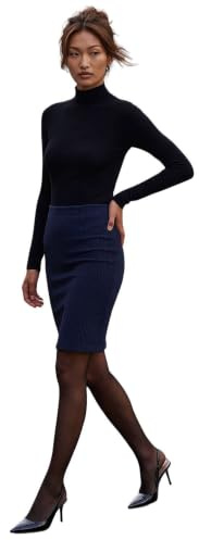 Roman Short Skirt for Women UK - Ladies Textured Pull On Mini Stretch Cotton Jersey Pencil Tube Smart Summer Bodycon Knee Length A-Line Straight Work Office Formal