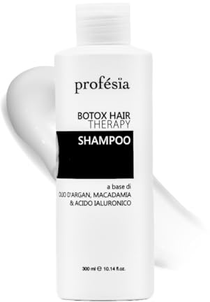 PROFESIA Shampoo für geschädigtes Haar mit Hyaluronsäure, Argan- und Macadamiaöl, restrukturierend und feuchtigkeitsspendend, für trockenes, strapaziertes oder gefärbtes Haar, 300 ml