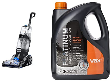 Vax 1-1-142257 Platinum Smartwash Carpet Cleaner, Charcoal/Blue & 1-9-142060 Platinum Professional Carpet Cleaner Solution, 4L