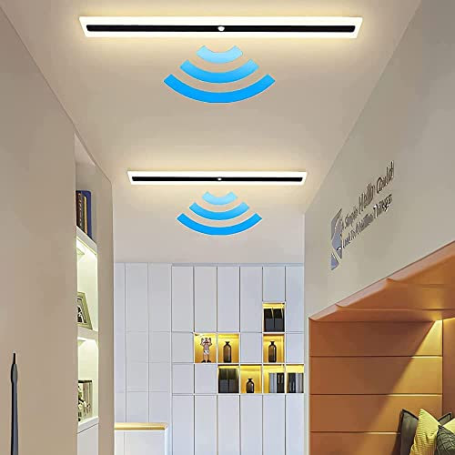 TRUYOK LED Deckenleuchte mit Bewegungsmelder 31W 80CM Wandlampe mit Bewegungssensor Innen Flur IP54 Wasserdichte Deckenlampe Außen Warmweiß Lange Wandleuchte Deckenbeleuchtung für Treppenhaus