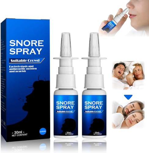 Antirronquidos Spray, Snoring Spray, Antirronquidos en Spray Nasal Antironquidos, Evite Los Ronquidos Desagradables Y Disfrute De Un Sueño Confortable, 2 * 30 Ml
