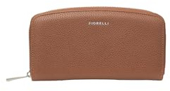 Fiorelli Women's Benny Purse, Multiple Compartments Wallet, 12 Card Slots, Full Zip Closure, Tan Faux Leather