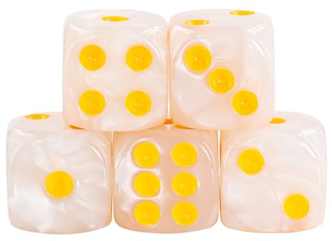 Epic forge Set of 5 6 Sided Dice - White Pearl