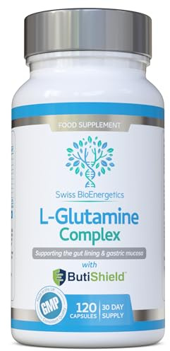 L-Glutamine Complex with Butyric Acid, Glucosamine (N-Acetyl-D), Marshmallow Root, Slippery Elm Bark, Liquorice Root, Chamomile Flower, Mastic Gum, Quercetin & Zinc - UK Made and No Artificial Nasties