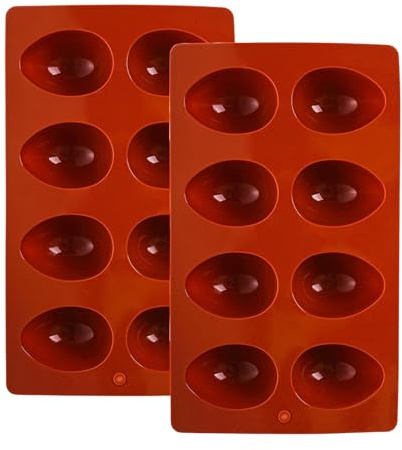 Äggformad Siliconeform - 8-Fack Silikonform För Ägg,2x Ugnssäkra Formar Till Bakning, Tårtdekoration, Godis, Muffins, Bröd & Gelé