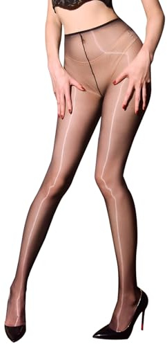 KANYULOVE Women's Oil Shiny Tights 3 Denier Ultra-Thin Sheer Pantyhose Silky Control Top Stockings