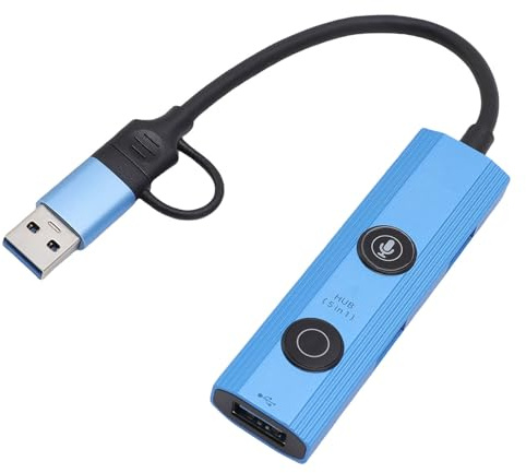 Jectse AI Translator Hub, Estación de Acoplamiento USB 3.0, Transferencia de Datos de 5GBPS, 3 Puertos USB 3.0, Clave de Control de Voz, para Computadoras Portátiles, para Victorias,