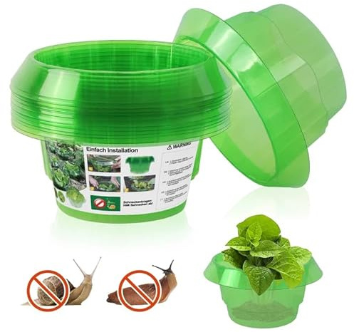 KAZATE 12 Pezzi Collari Anti Lumache, Anelli di Protezione per Piante e Orto, Barriera Efficace Contro Lumache e Chiocciole, Protezione per Insalata, Cavoli e Ortaggi