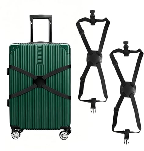 2 Cinturones De Equipaje Elásticos con Hebillas, Cinturones De Sujeción Ajustables para Maletas Bolsos Mochilas, Viajes Aeropuerto Desplazamiento