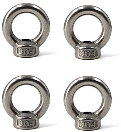 M10 Ring Shape Lifting Eye Nut 304 Stainless Steel Threaded Nut Fastener-4 Pack