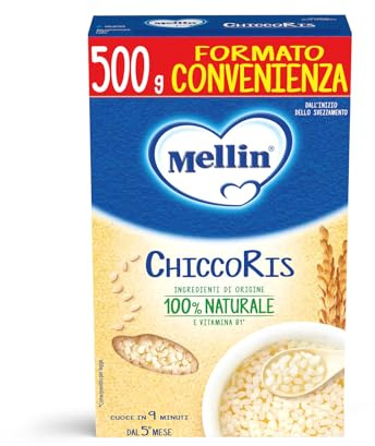 Mellin - ChiccoRis - Alimento con Vitamina B1 a base di Farina di Riso, per Bambini dal 5° mese Compiuto - Confezione da 500gr