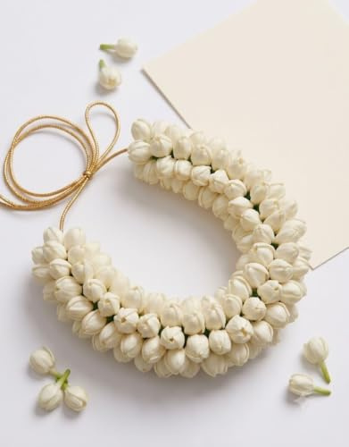 Traditional Indian Hair accessories White Gajra Artificial Flower Jewelry Handmade Veni tiara For Women Party Wear bridal mehndi Hair Bun