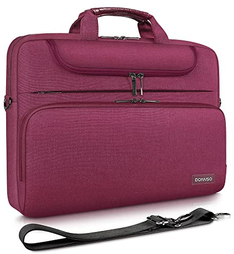 DOMISO 13-13,3 Zoll Wasserdicht Laptop Tasche Aktentasche Schultertasche Notebooktasche für 13.3 Dell XPS 13 Inspiron 13 / Acer Swift 1 / Surface Book/Apple/Lenovo/HP/ASUS, Weinrot