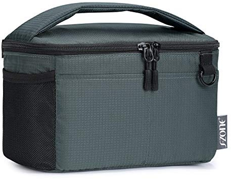 S-ZONE Waterpoof Nylon Padded Shockproof Partition Camera Insert Protective Bag Case with Outside Pockets for DSLR SLR