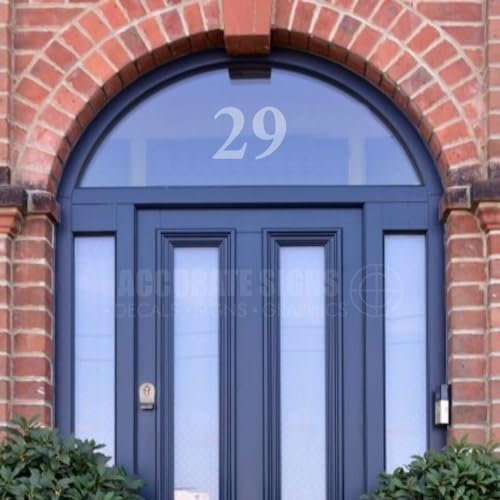 Accurate Signs | Etched Frosted Glass effect House Number Sticker for Door Window Fanlight Decal (02)