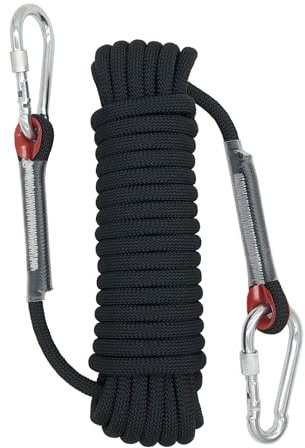 10mm Seil, Mehrzweck-Seil, Langlebige Outdoor-Kordel für Camping, Wandern, Outdoor-Abenteuer, Bootfahren, Angeln, Heimwerkerarbeiten und Heimprojekte (Schwarz, 10m)
