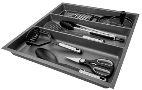 SO-BOX 3 Mehrzweckeinsatz Breite 49,1 cm, Tiefe 47,3 cm mit anthraziter Kanvas-Struktur für 60er Schubladen von Nobilia ab August 2012 und weitere Küchen