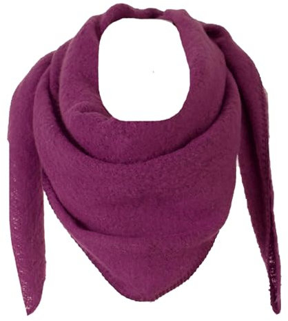 stylx Damen Schal XXL Dreieck mit Blumenmuster 3-Eck Schneeflocke Warm Weich Strickschal Karo Winterschal Herbstschal Wolleschal Frauen Deckenschal Halstuch Scarf Poncho Cape (UNI dunkel lila)