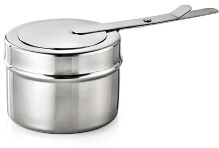 20 x behållare för brännpasta, kromnickelstål silver, Ø 9 cm