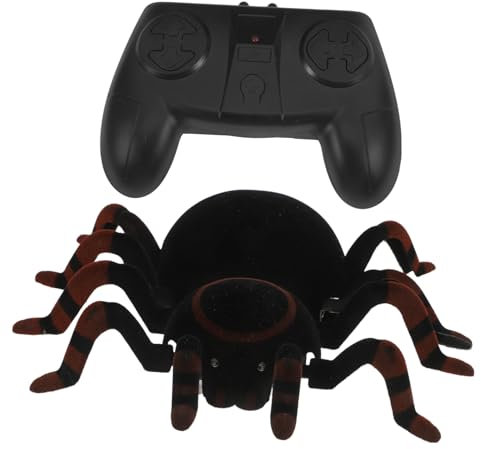 Vaguelly Jouet Électronique Araignée Télécommandé Simulation Araignée Grimpante Effrayante Et Réaliste pour Farces Et Halloween Noir