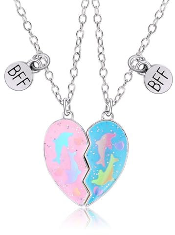 AFCJLTO 2 Pezzi Best Friend Collana Per 2, Collana Bambina Best Friend, Collana Cuore Spezzato Bambini per Amici Divertente Regalo